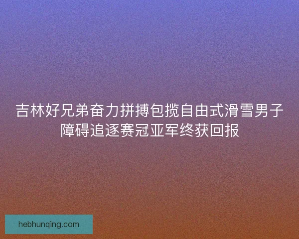 吉林好兄弟奋力拼搏包揽自由式滑雪男子障碍追逐赛冠亚军终获回报 吉林好兄弟奋力拼搏包揽自由式滑雪男子障碍追逐赛冠亚军终获回报