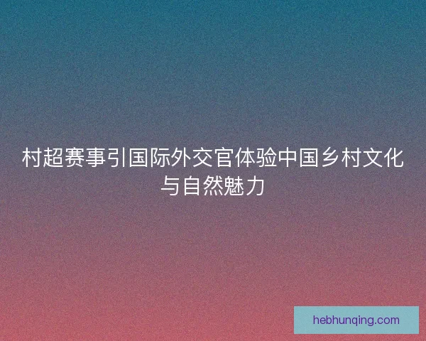 村超赛事引国际外交官体验中国乡村文化与自然魅力 村超赛事引国际外交官体验中国乡村文化与自然魅力